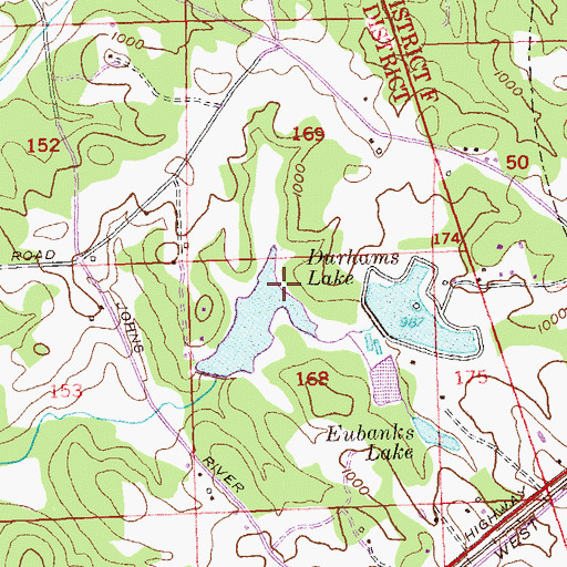 Topographic Map of Ganoname1196 Dam, GA