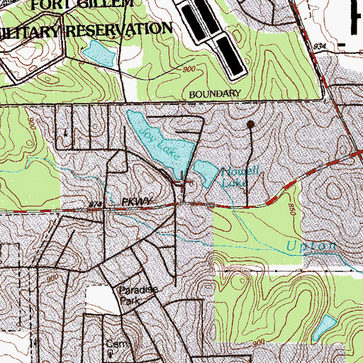 Topographic Map of Joy Lake Dam, GA
