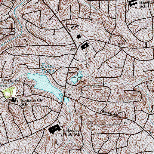 Topographic Map of Doreen Lake, GA