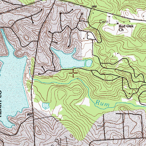 Topographic Map of Lion Country Lake Dam, GA