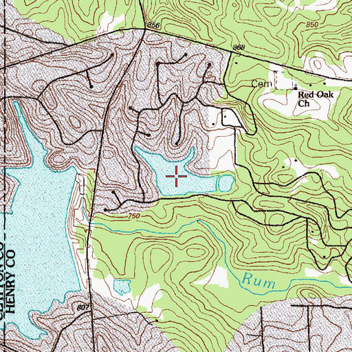 Topographic Map of Lion Country Lake, GA
