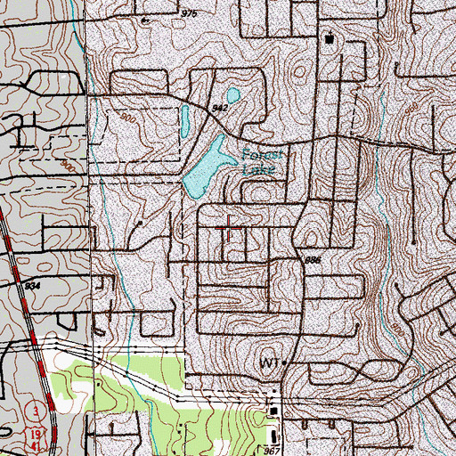 Topographic Map of Suwanee Lake, GA