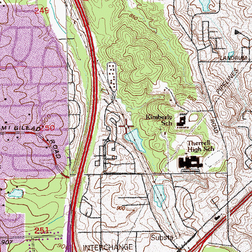 Topographic Map of Mount Gildead Lake Dam, GA