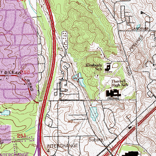 Topographic Map of Mount Gilead Lake, GA