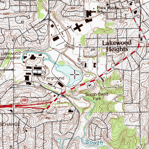 Topographic Map of Lakewood Fairgrounds Lake Dam, GA