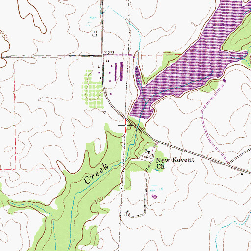Topographic Map of Powell Dairy Farm Dam, GA