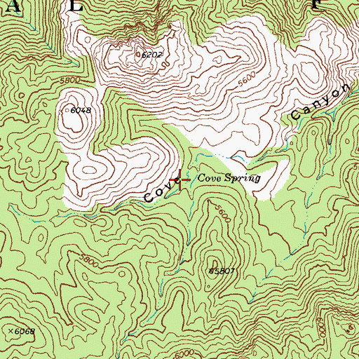 Topographic Map of Cove Spring, AZ