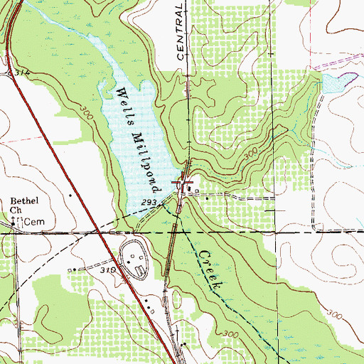 Topographic Map of Wells Mill (historical), GA