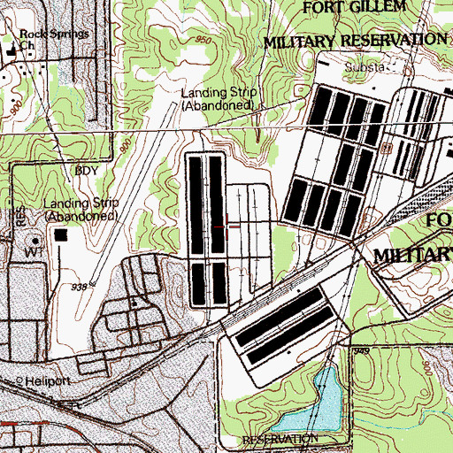 Topographic Map of Atlanta General Depot, GA