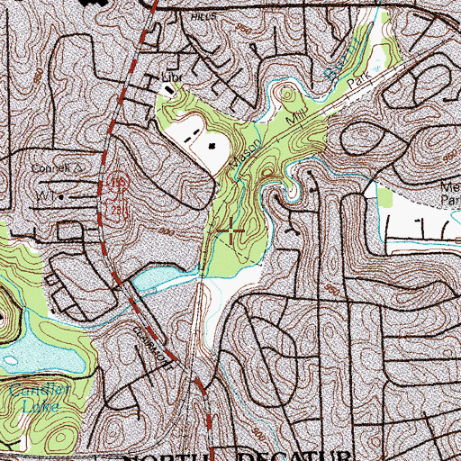 Topographic Map of Decatur Waterworks, GA