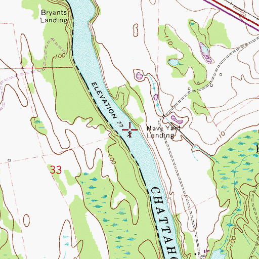 Topographic Map of Chandler Ferry (historical), GA