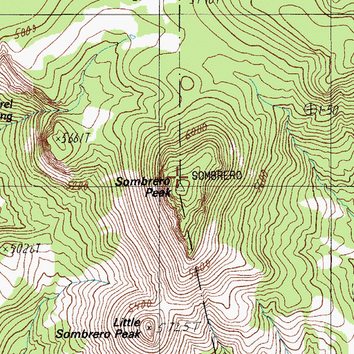 Topographic Map of Sombrero Peak, AZ