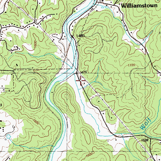 Topographic Map of Cooper Basin Recreation Center, GA