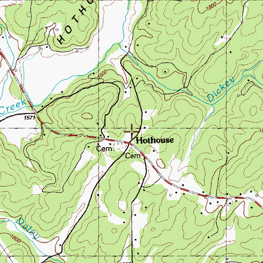 Topographic Map of Hothouse Church, GA