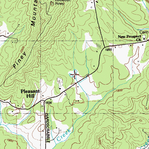 Topographic Map of Pleasant Hill School (historical), GA