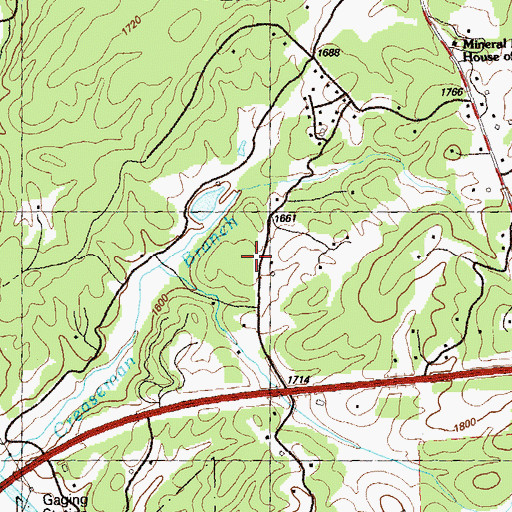 Topographic Map of Toccoa School (historical), GA