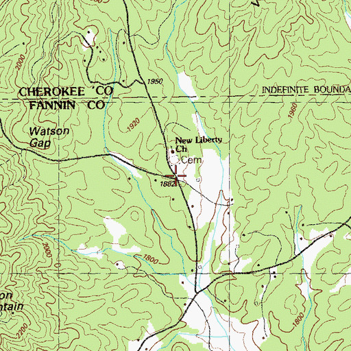 Topographic Map of Watson Gap (historical), GA