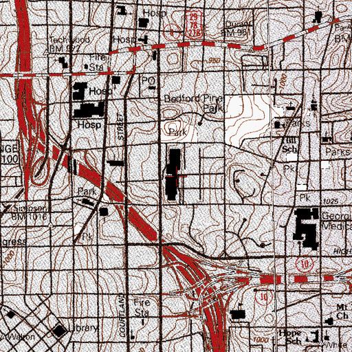 Topographic Map of Atlanta Civic Center, GA
