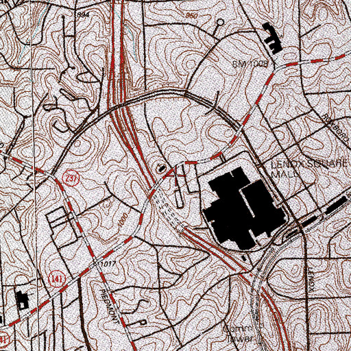 Topographic Map of Atlanta Financial Center, GA