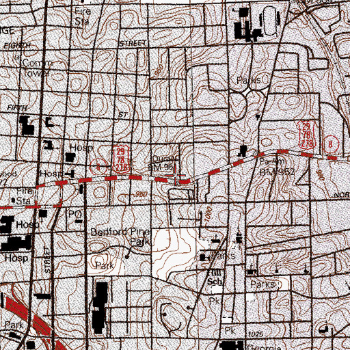 Topographic Map of Atlanta Transitional Center, GA