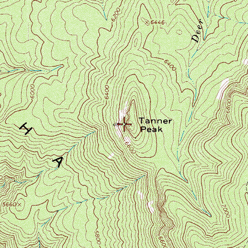 Topographic Map of Tanner Peak, AZ
