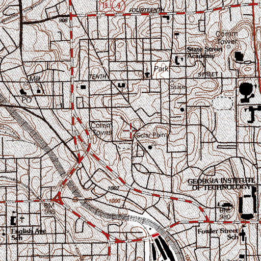 Topographic Map of Burger Bowl Field, GA