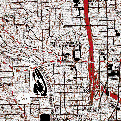 Topographic Map of Guggenheim Aeronautics Building, GA