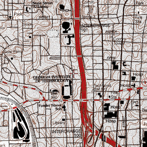 Topographic Map of Matheson Hall, GA