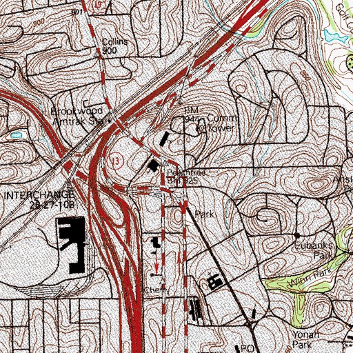 Topographic Map of Rhodes Hall, GA