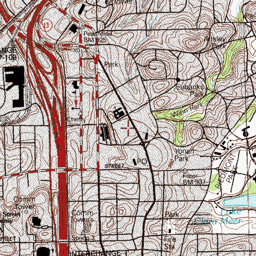 Topographic Map of Robert W Woodruff Arts Center, GA