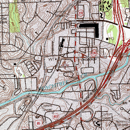 Topographic Map of Wachovia Heliport, GA