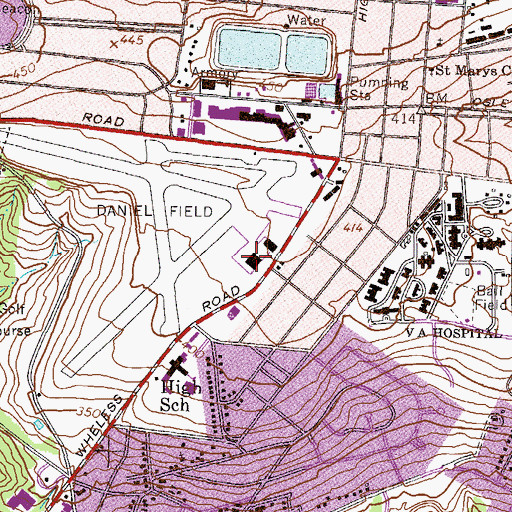 Topographic Map of Daniel Field, GA