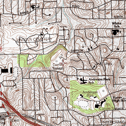 Topographic Map of WGST-AM (Atlanta), GA