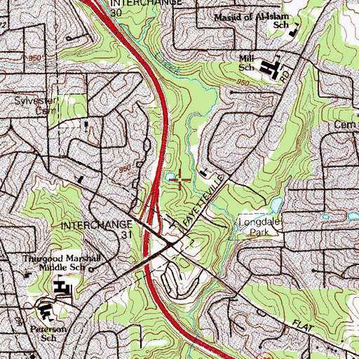Topographic Map of WAEC-AM (Atlanta), GA