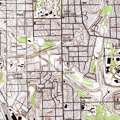 Topographic Map of WYZE-AM (Atlanta), GA