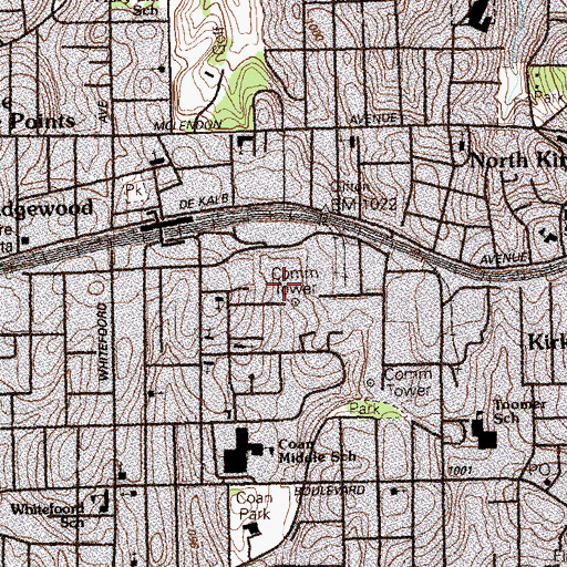 Topographic Map of WABE-FM (Atlanta), GA