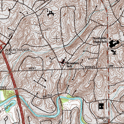Topographic Map of Morris Brandon Elementary School, GA