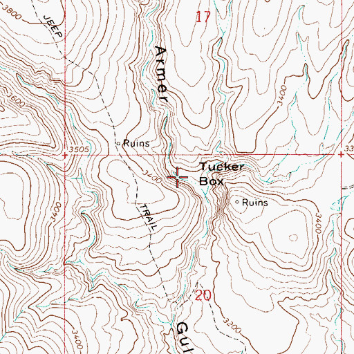 Topographic Map of Tucker Box, AZ