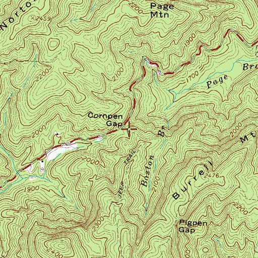 Topographic Map of Cornpen Gap, GA