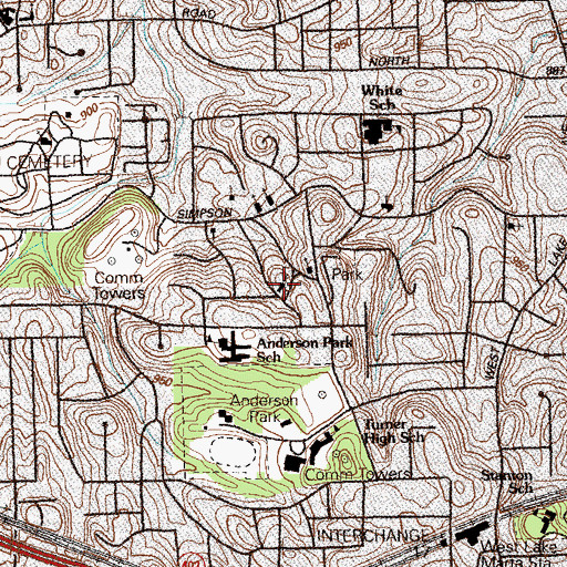 Topographic Map of Dixie Hills Church, GA