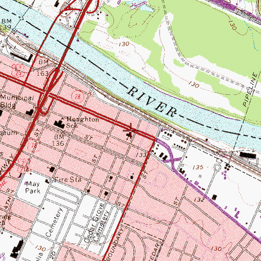 Topographic Map of Broad Street Baptist Church, GA