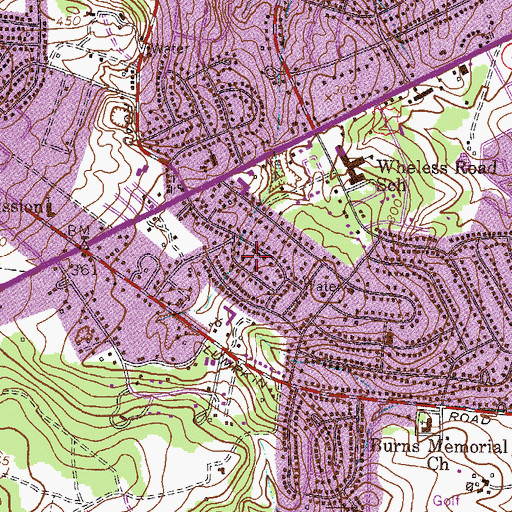 Topographic Map of Lumpkin Park, GA