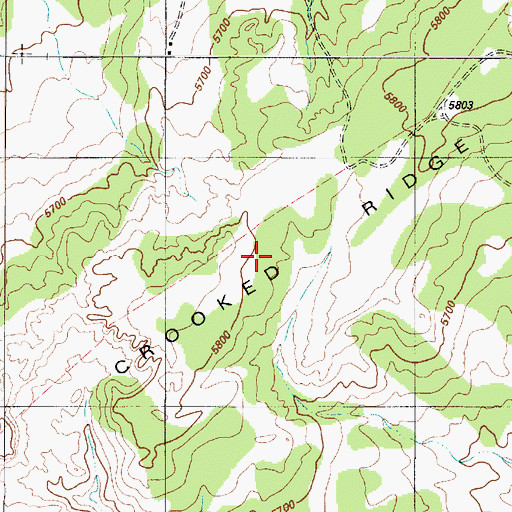 Topographic Map of Crooked Ridge, AZ
