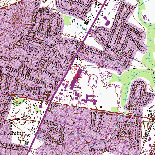 Topographic Map of Peach Orchard Plaza Shopping Center, GA