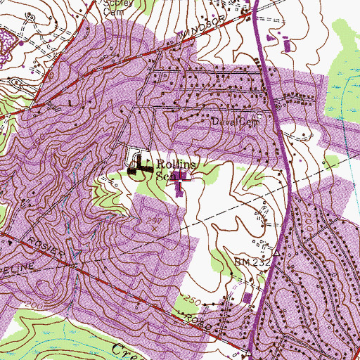 Topographic Map of Sego Middle School, GA