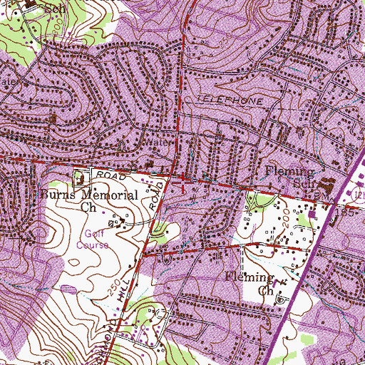 Topographic Map of Sherman Village Shopping Center, GA