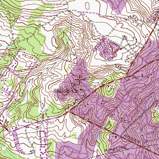 Topographic Map of Shiloh Terrace, GA