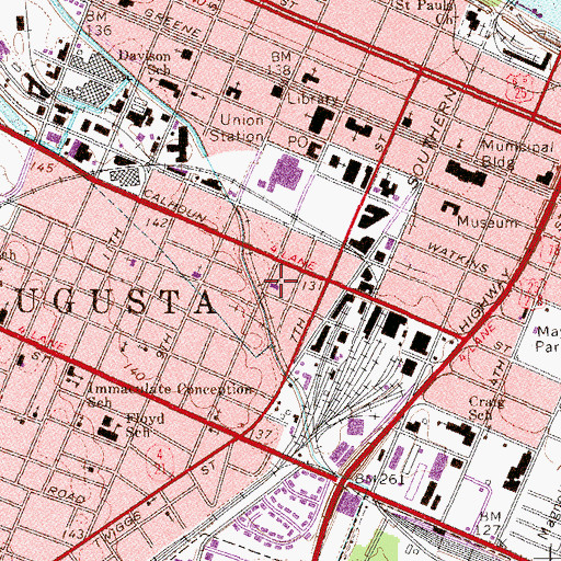 Topographic Map of Trinity Christian Methodist Episcopal Church, GA