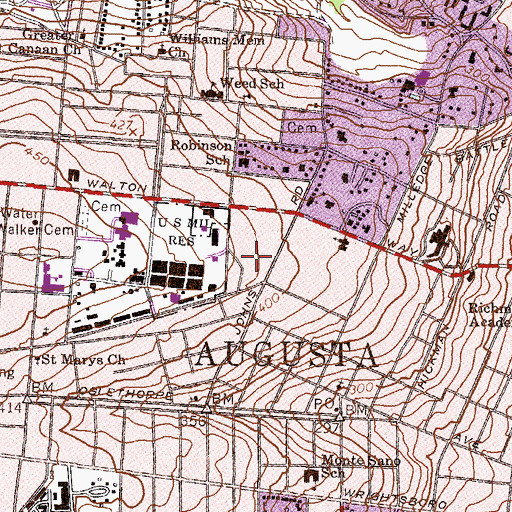 Topographic Map of Adas Yeshuron Synagogue, GA