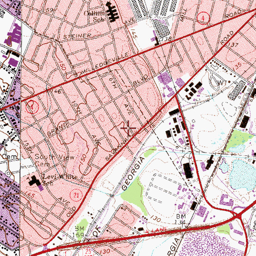 Topographic Map of Christian Community Society Church, GA